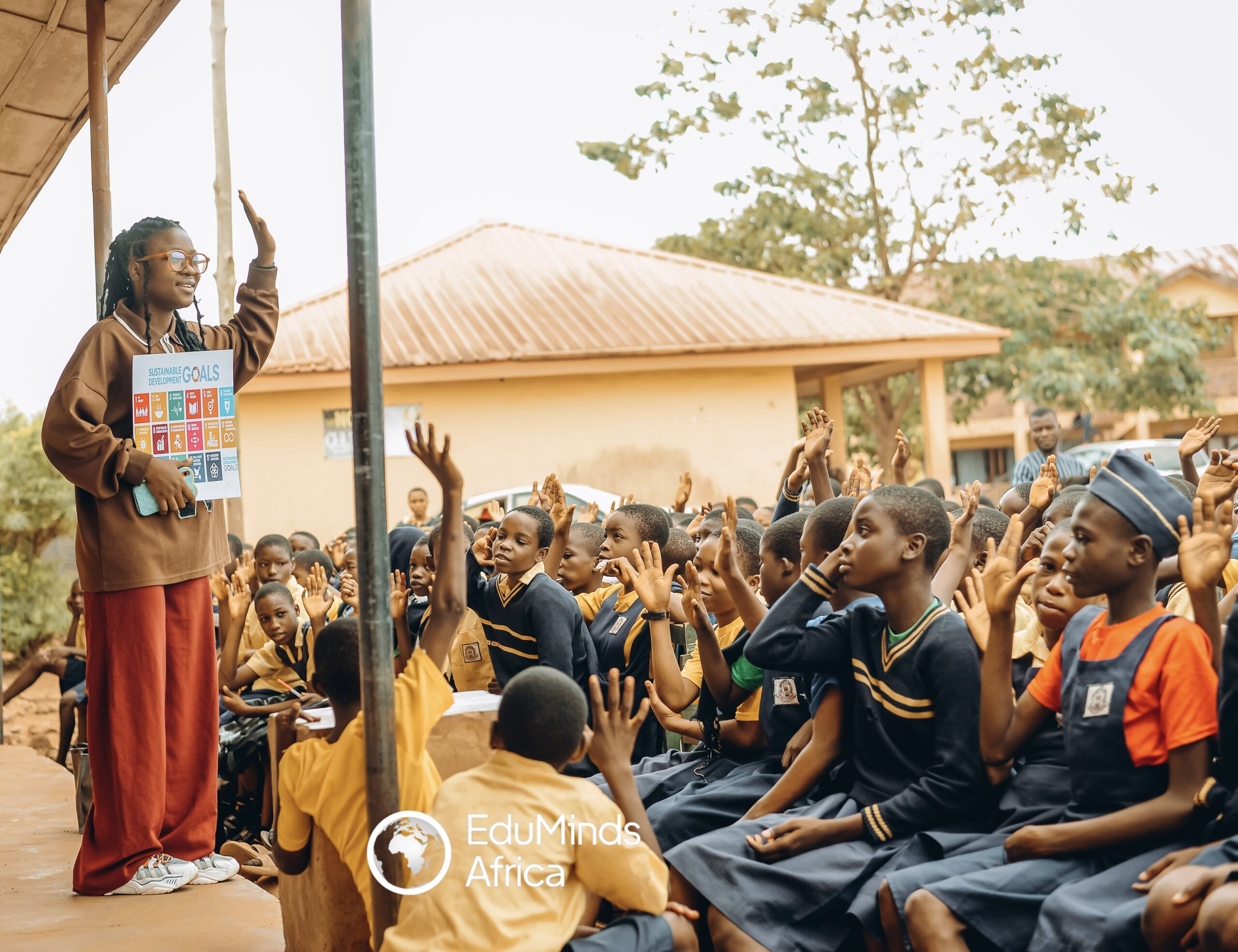 Students participating in an EduMinds Africa learning activity