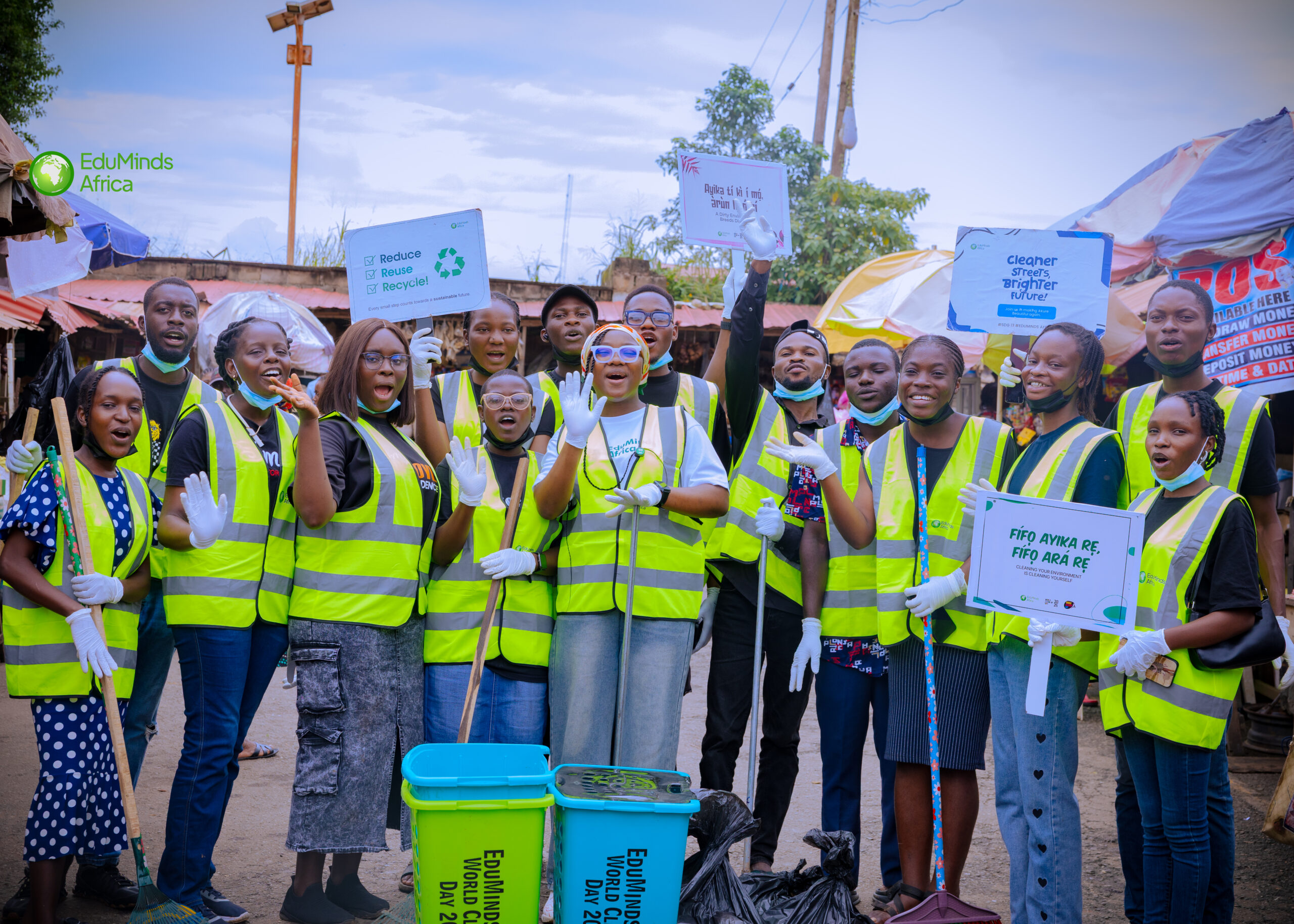 Young people and volunteers taking practical action together